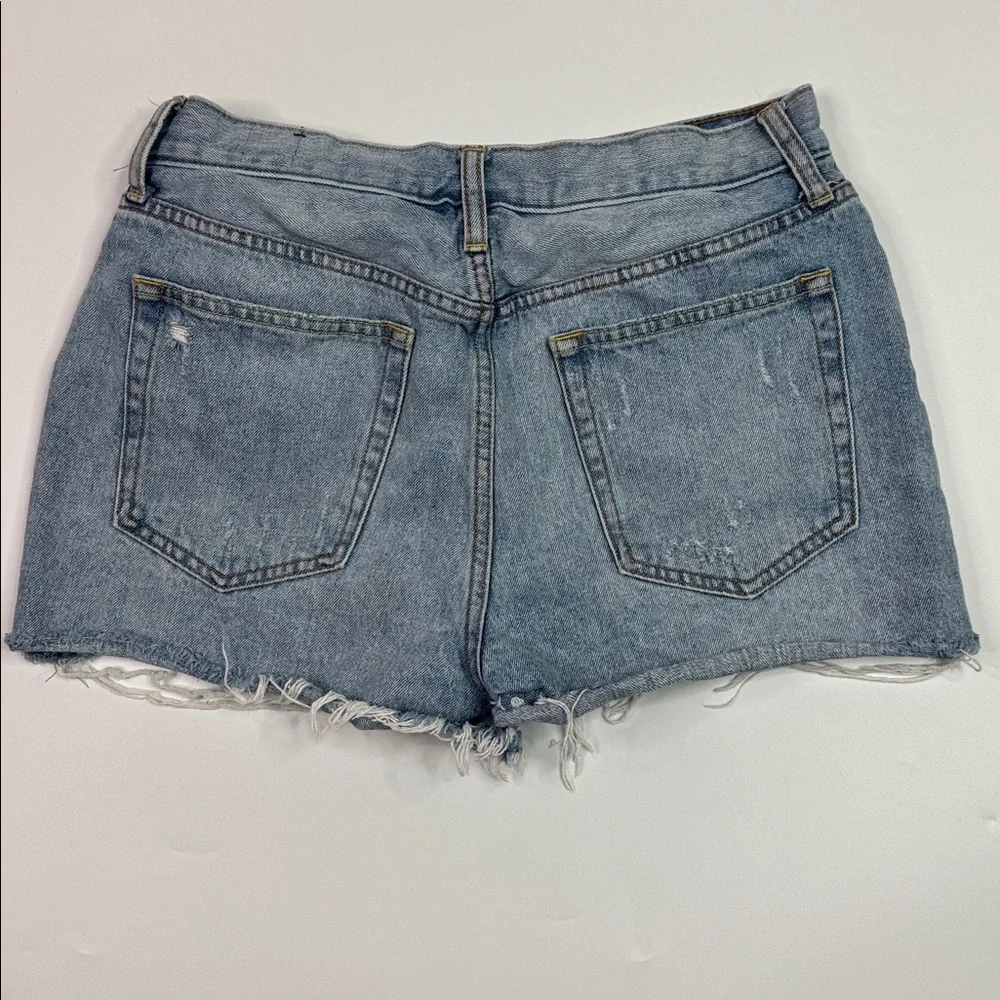 We The Free Distressed Mid Rise Button Fly Denim Shorts Size 29